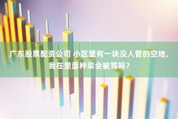 广东股票配资公司 小区里有一块没人管的空地,我在里面种菜会被骂吗?
